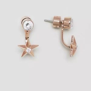 Michael Kors Rose Gold Celestial Stud Jacket Earrings